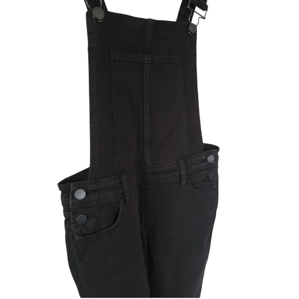 PAIGE Sierra High Waist Denim Overalls Vintage Black 24 ASO Olivia Palermo - Picture 11 of 16